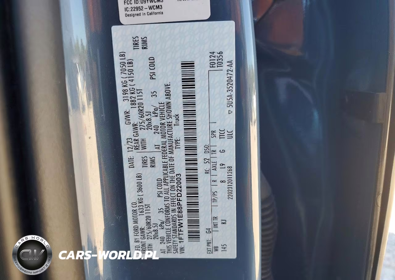 2023 Ford F150 Supercrew VIN:1FTFW1E88PFD22003 - 12