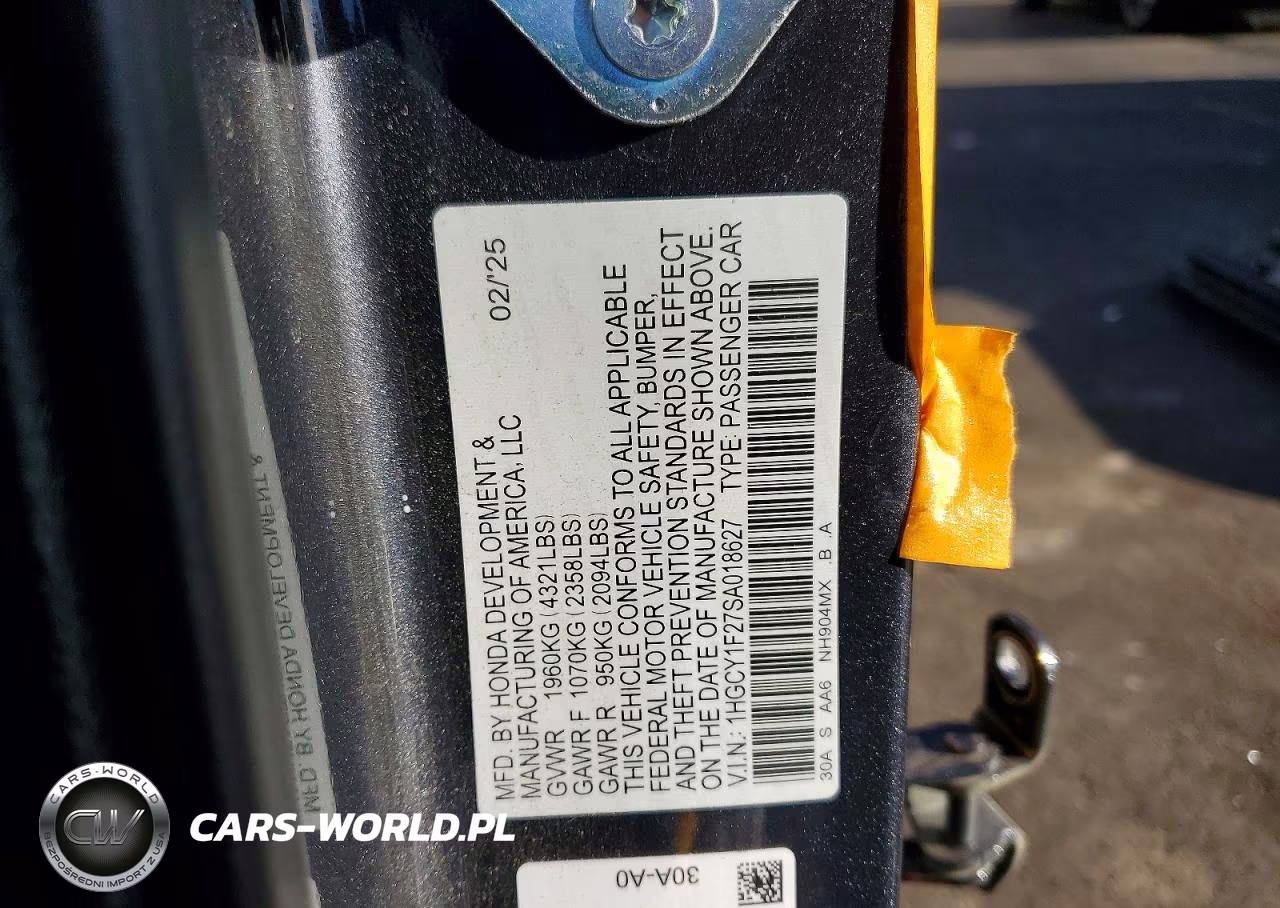 2025 Honda Accord Lx VIN:1HGCY1F27SA018627 - 13
