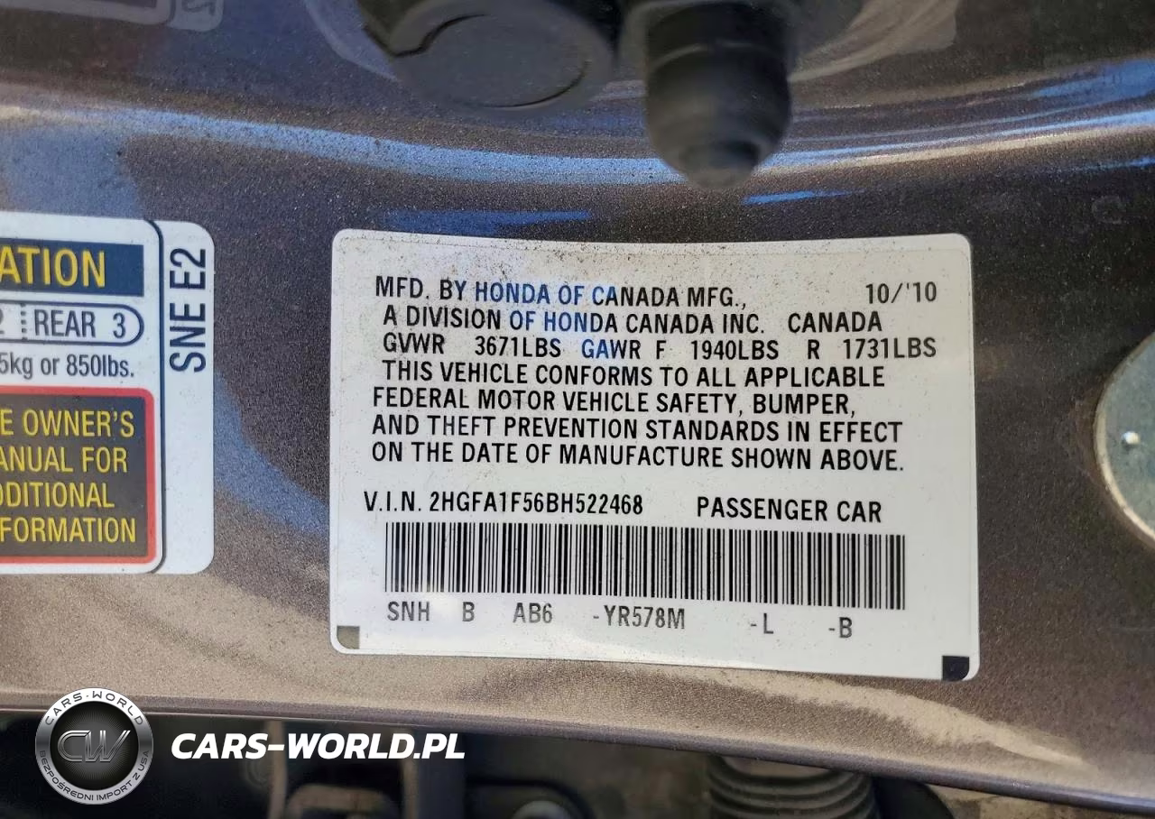 2011 Honda Civic Lx VIN:2HGFA1F56BH522468 - 12