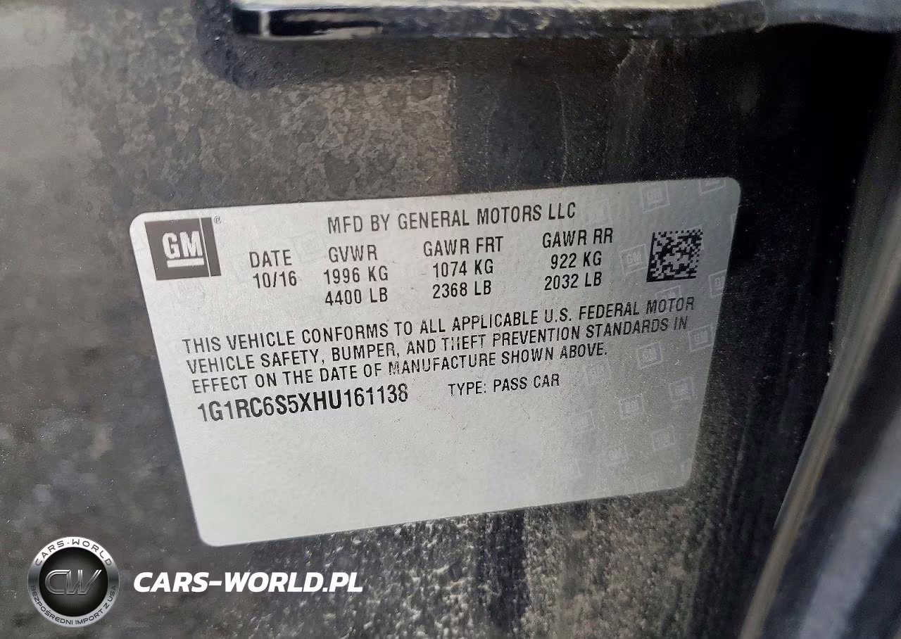 2017 Chevrolet Volt Lt VIN:1G1RC6S5XHU161138 - 12