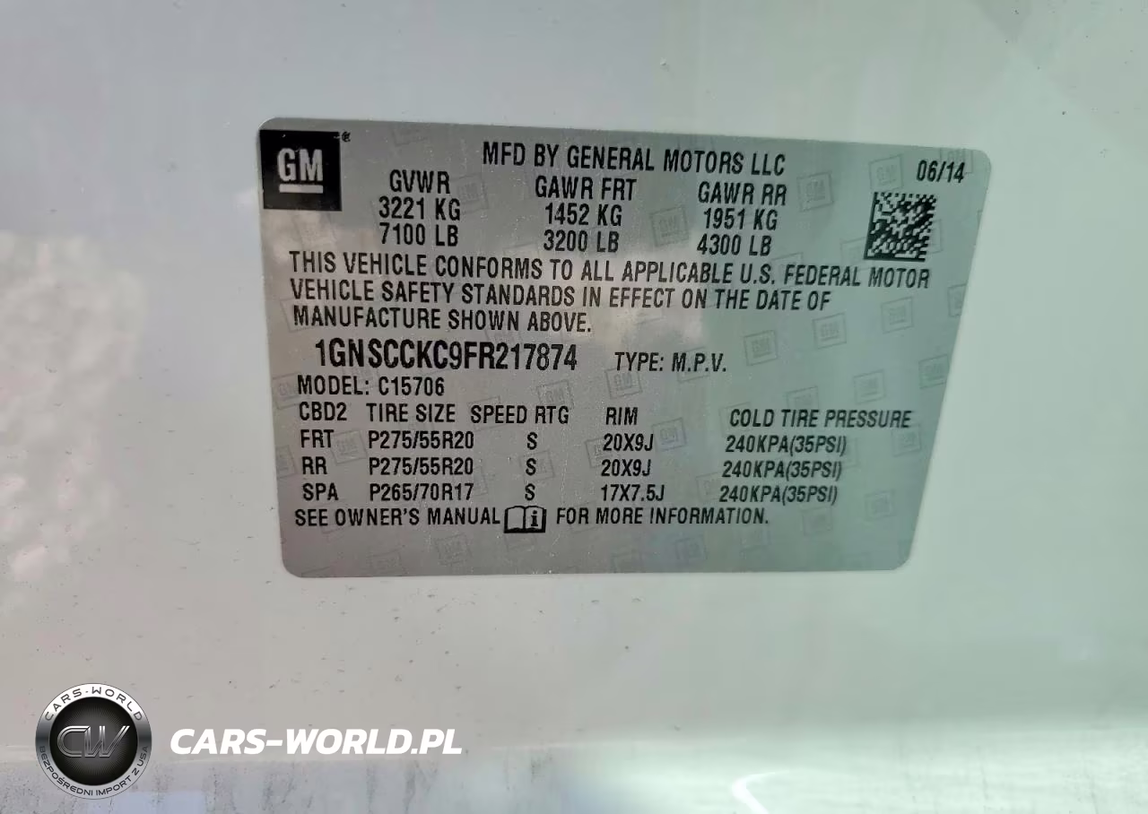 2015 Chevrolet Tahoe C1500 Ltz VIN:1GNSCCKC9FR217874 - 13