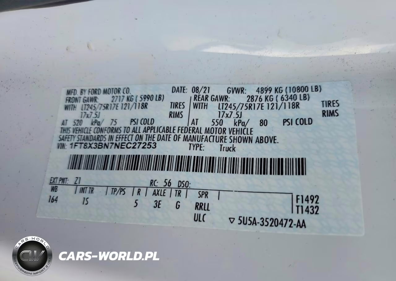 2022 Ford F350 Super Duty VIN:1FT8X3BN7NEC27253 - 13