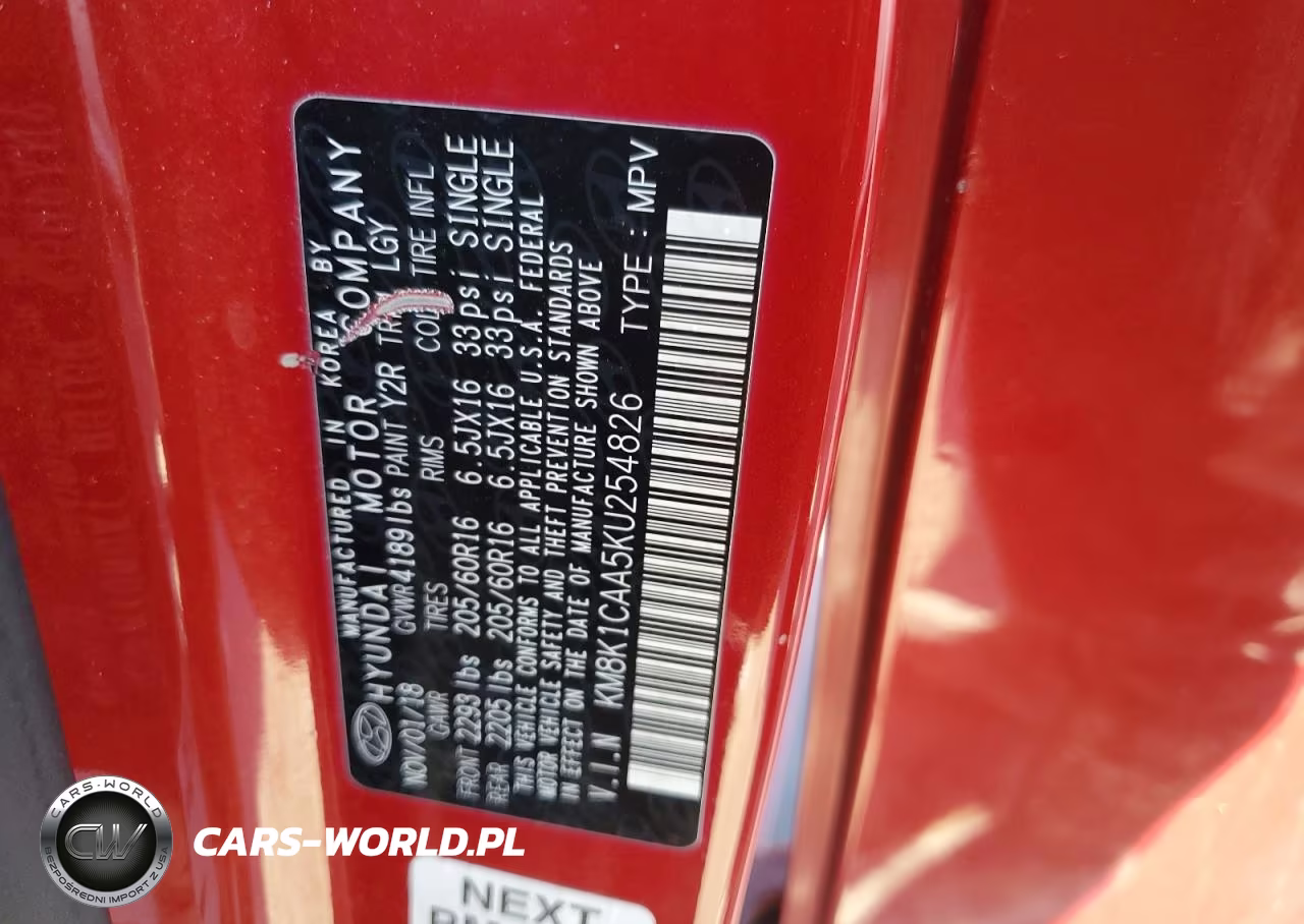 2019 Hyundai Kona Se VIN:KM8K1CAA5KU254826 - 12