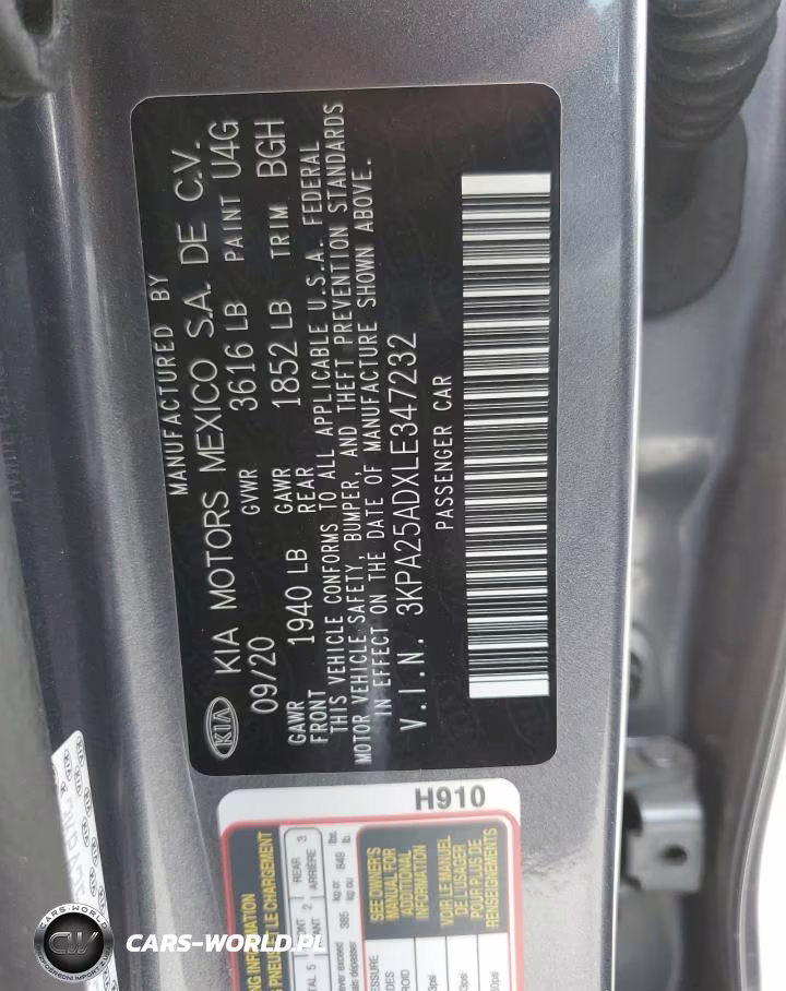 2020 Kia Rio Lx VIN:3KPA25ADXLE347232 - 12