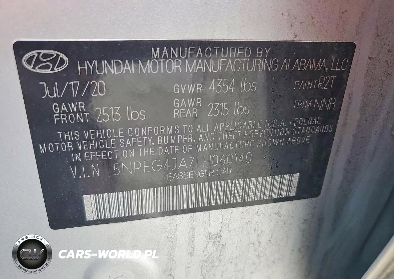 2020 Hyundai Sonata Se VIN:5NPEG4JA7LH060140 - 12