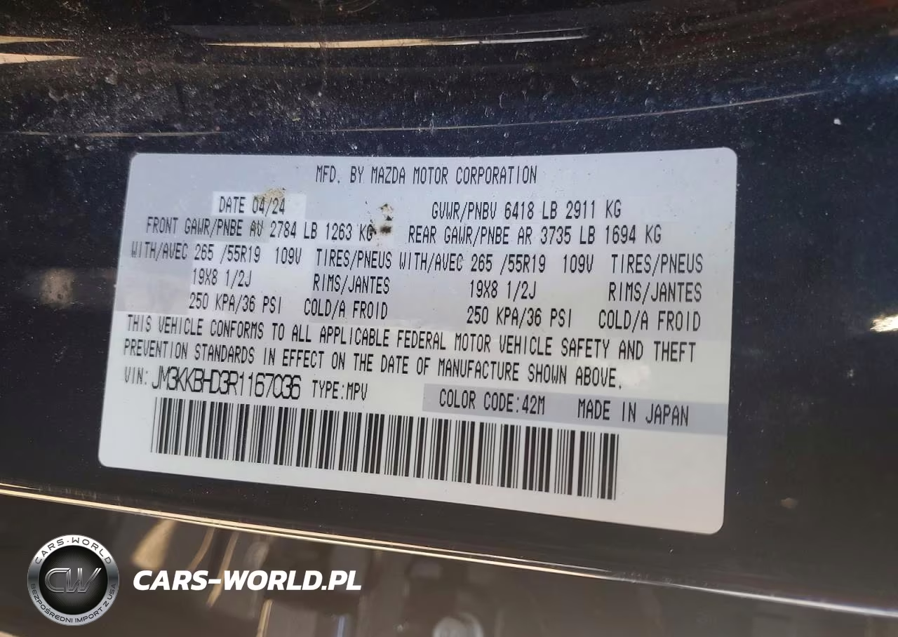2024 Mazda Cx-90 Preferred VIN:JM3KKBHD3R1167036 - 13