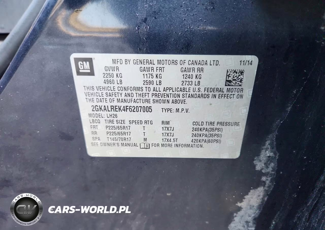 2015 GMC Terrain Sle VIN:2GKALREK4F6207005 - 13
