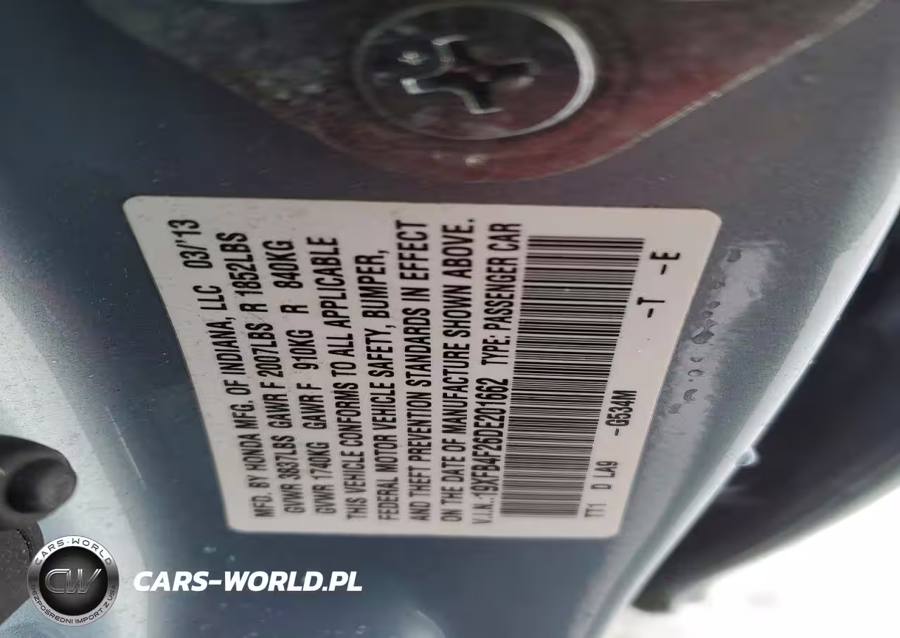 2013 Honda Civic Hybrid VIN:19XFB4F26DE201662 - 12