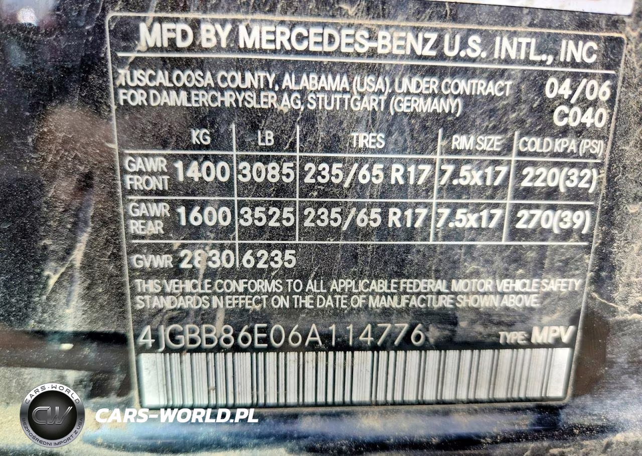 2006 Mercedes-Benz Ml 350 VIN:4JGBB86E06A114776 - 12