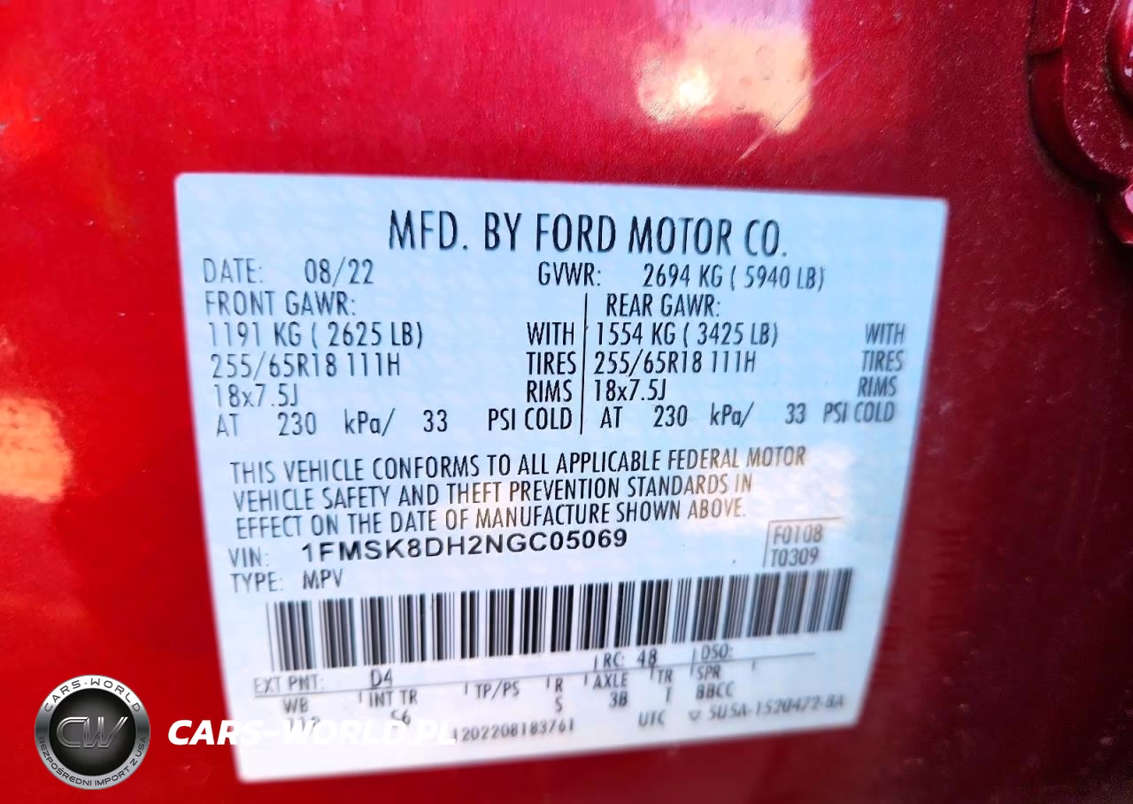 2022 Ford Explorer Xlt VIN:1FMSK8DH2NGC05069 - 14