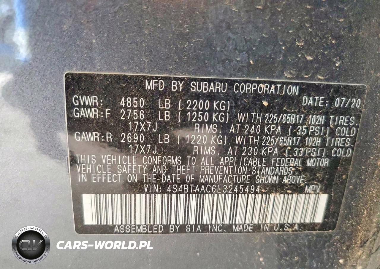 2020 Subaru Outback VIN:4S4BTAAC6L3245494 - 12