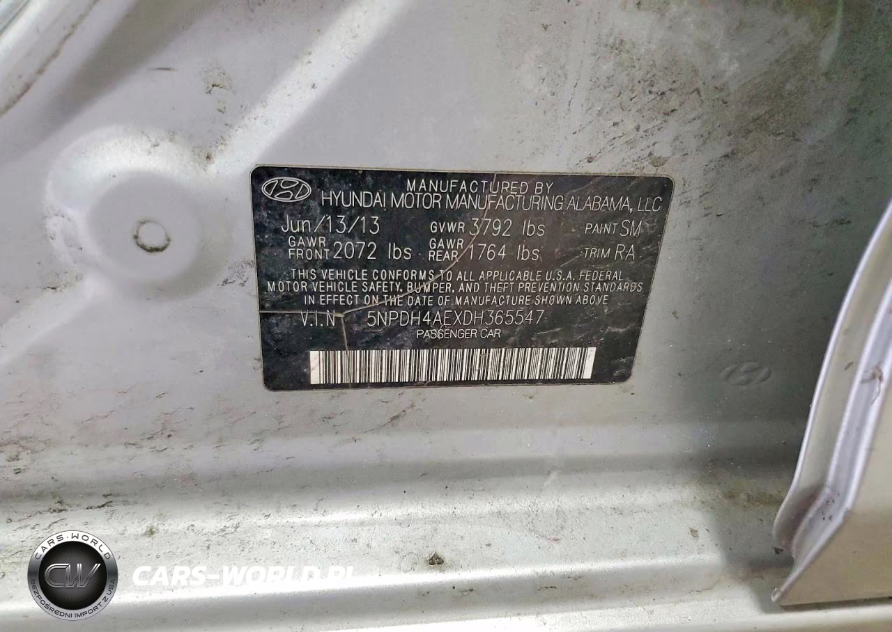 2013 Hyundai Elantra Gls VIN:5NPDH4AEXDH365547 - 12