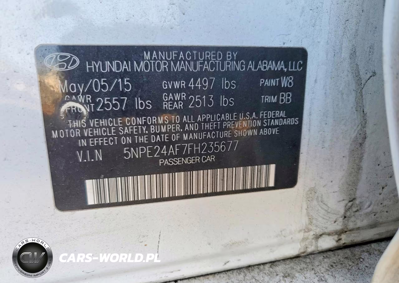 2015 Hyundai Sonata Se VIN:5NPE24AF7FH235677 - 12