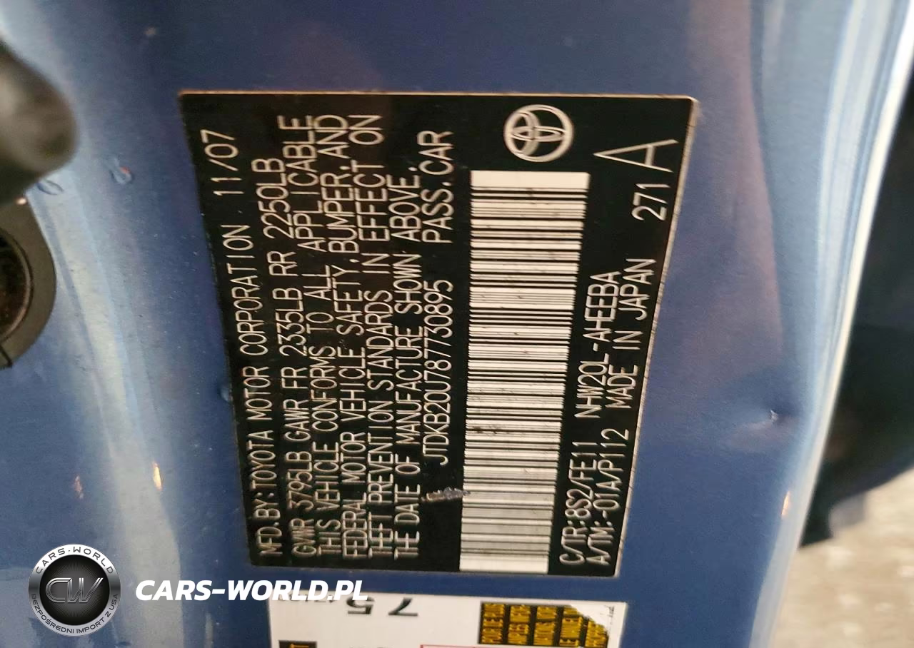 2008 Toyota Prius VIN:JTDKB20U787730895 - 12
