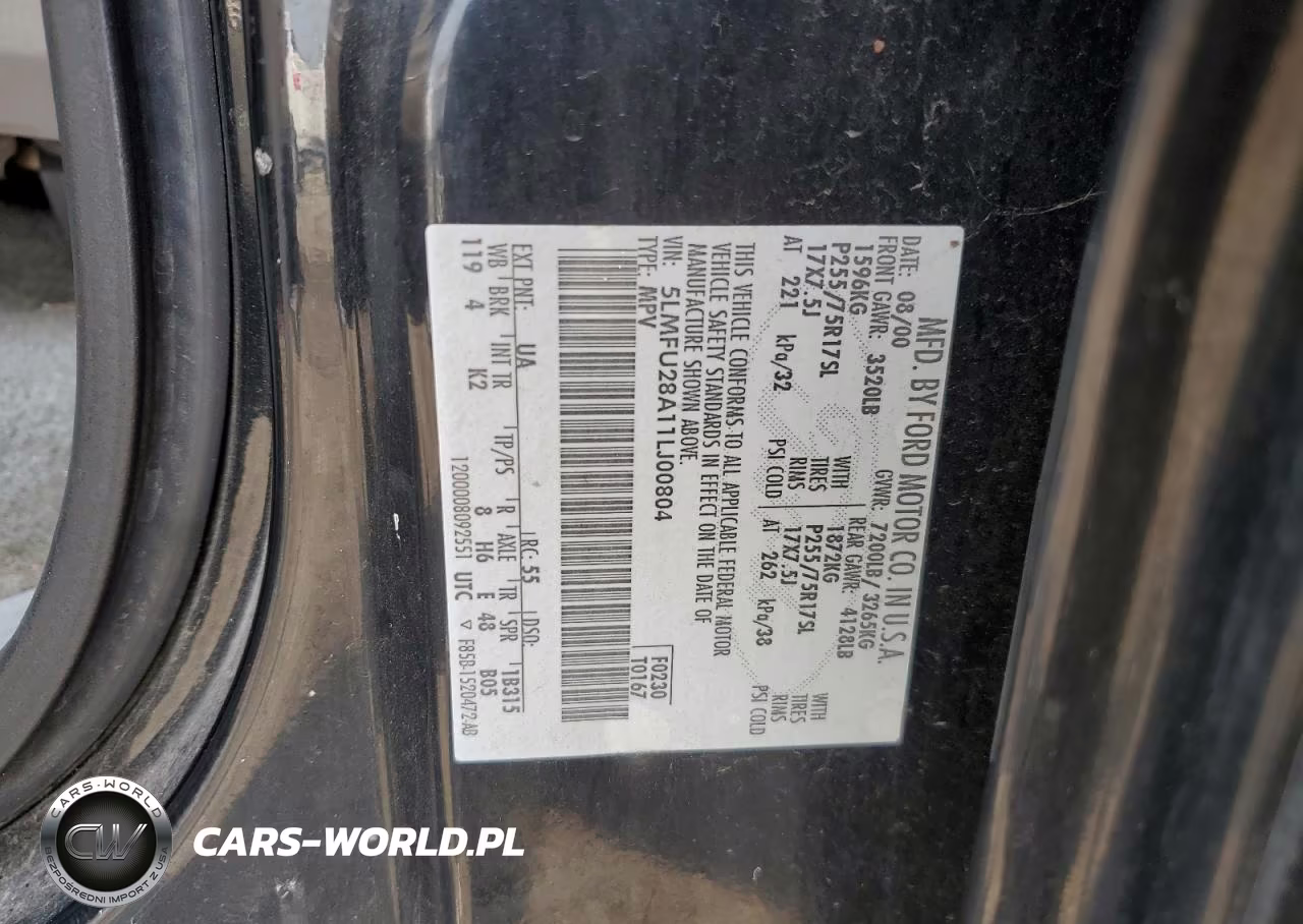 2001 Lincoln Navigator VIN:5LMFU28A11LJ00804 - 13