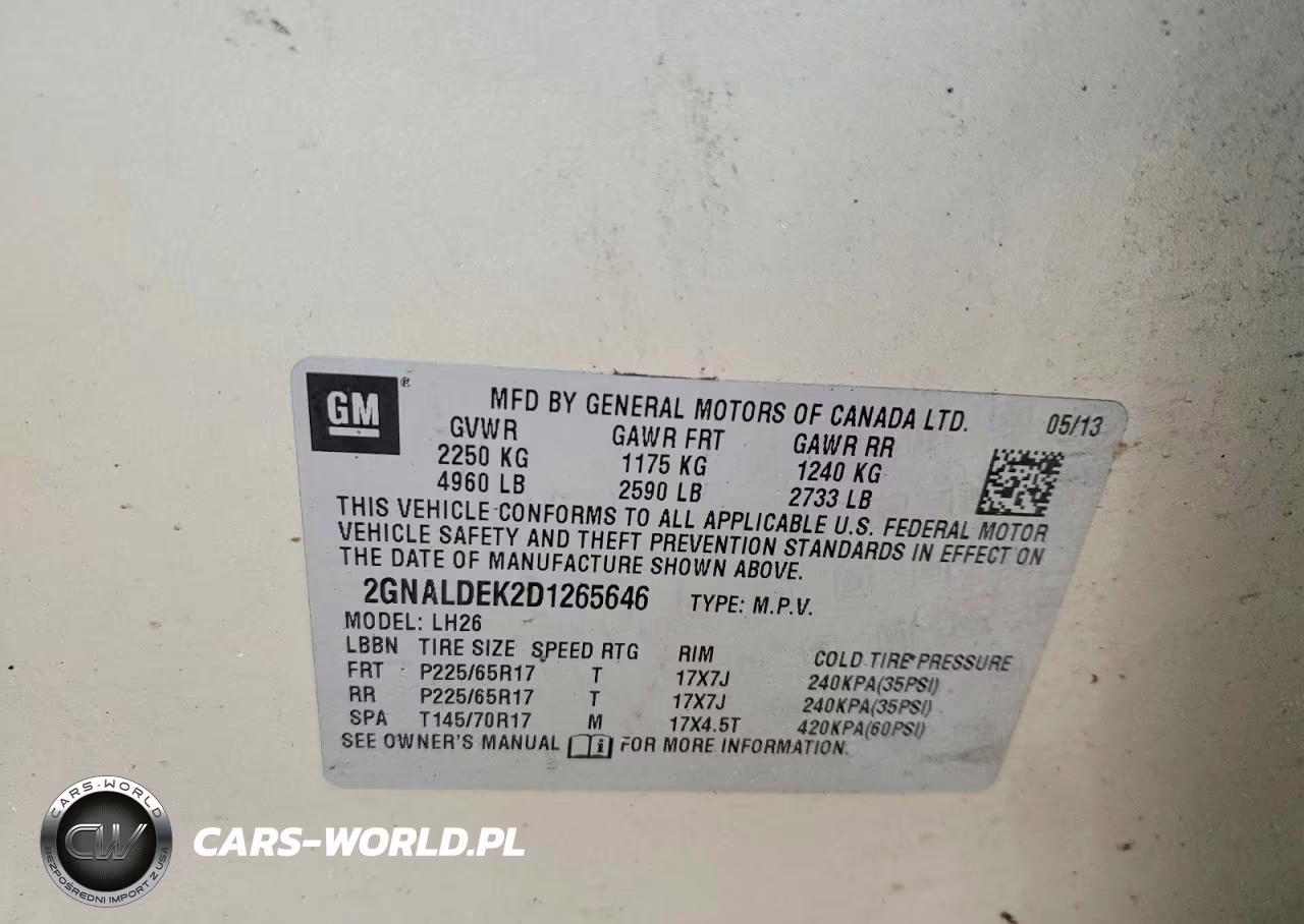 2013 Chevrolet Equinox Lt VIN:2GNALDEK2D1265646 - 13