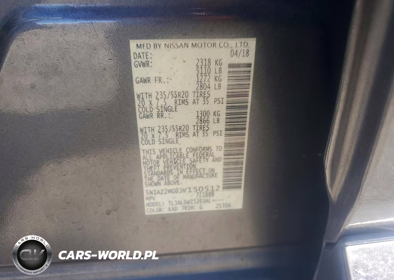2018 Nissan Murano Platinum VIN:5N1AZ2MG0JN150512 - 14