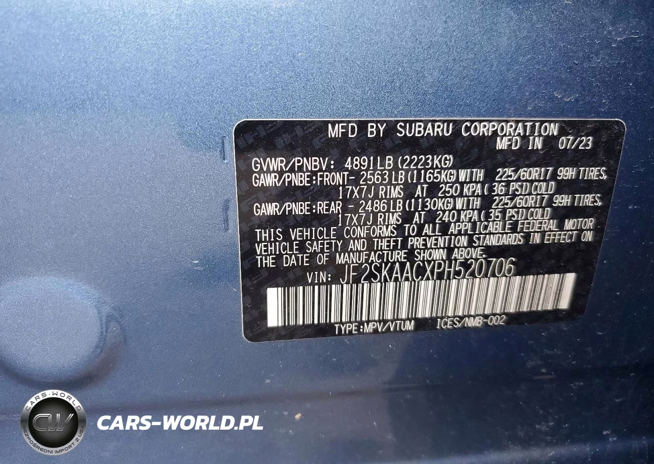 2023 Subaru Forester VIN:JF2SKAACXPH520706 - 13