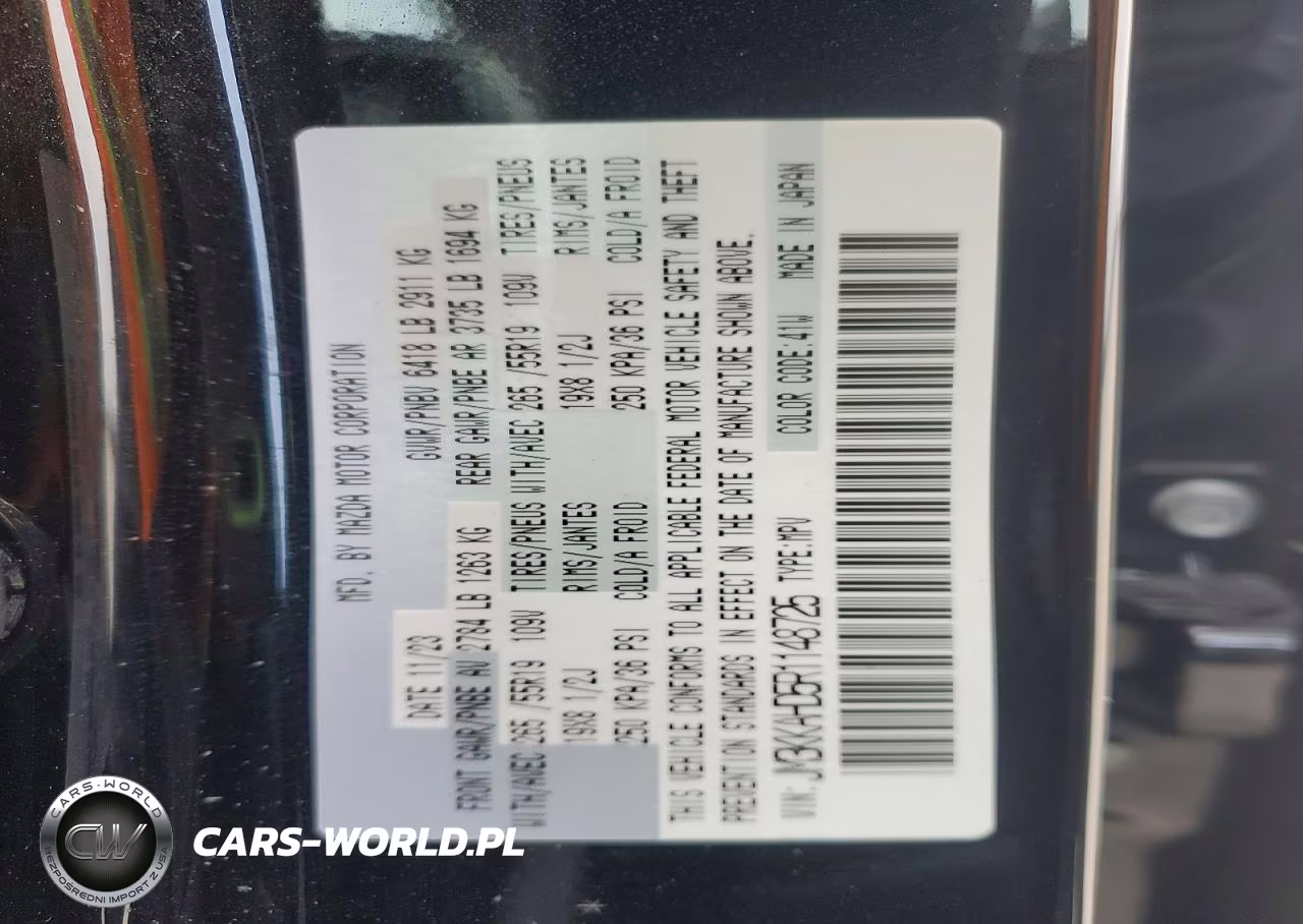 2024 Mazda Cx-90 Select VIN:JM3KKAHD5R1148725 - 13