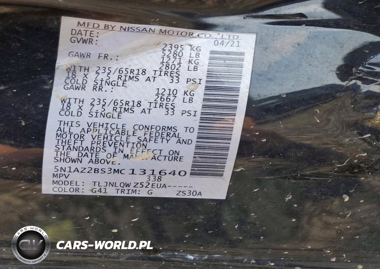 2021 Nissan Murano Sv VIN:5N1AZ2BS3MC131640 - 13