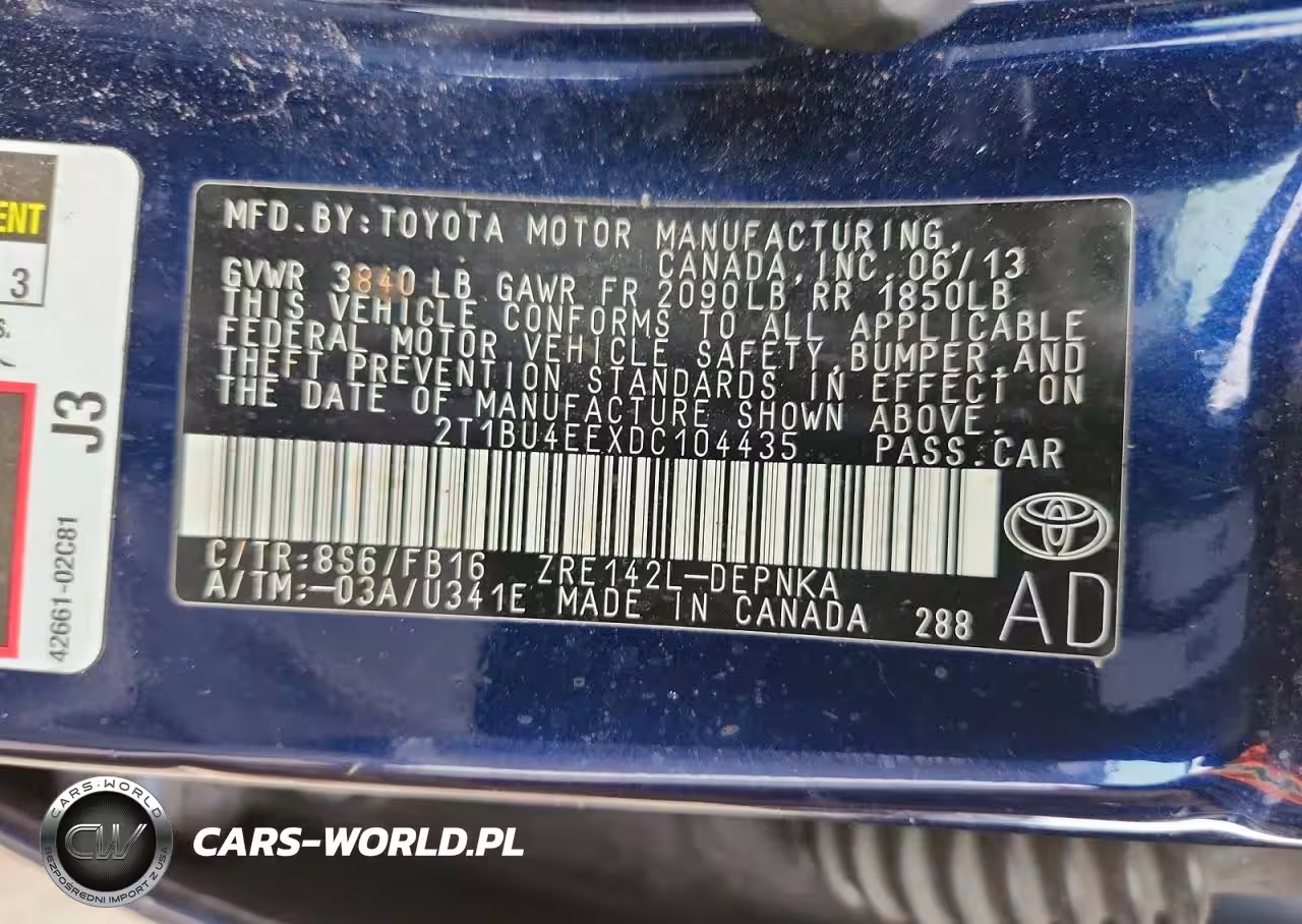 2013 Toyota Corolla Le VIN:2T1BU4EEXDC104435 - 12