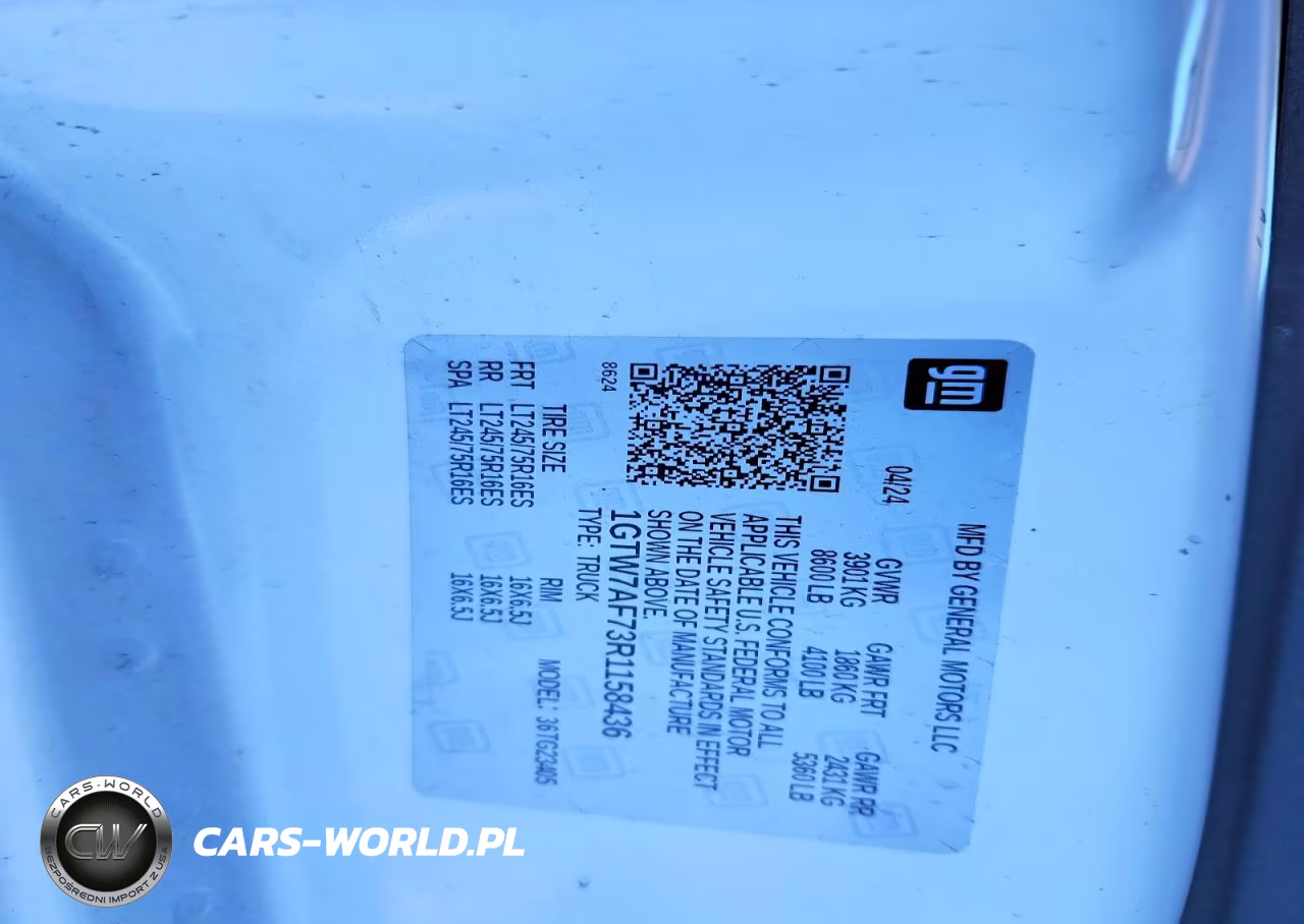2024 GMC Savana G2500 VIN:1GTW7AF73R1158436 - 13