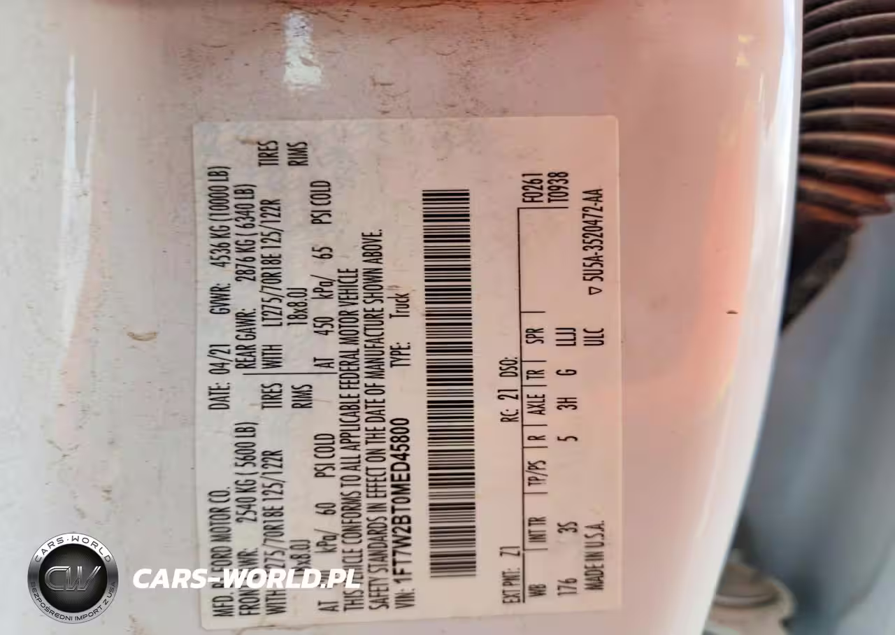 2021 Ford F250 Super Duty VIN:1FT7W2BT0MED45800 - 13
