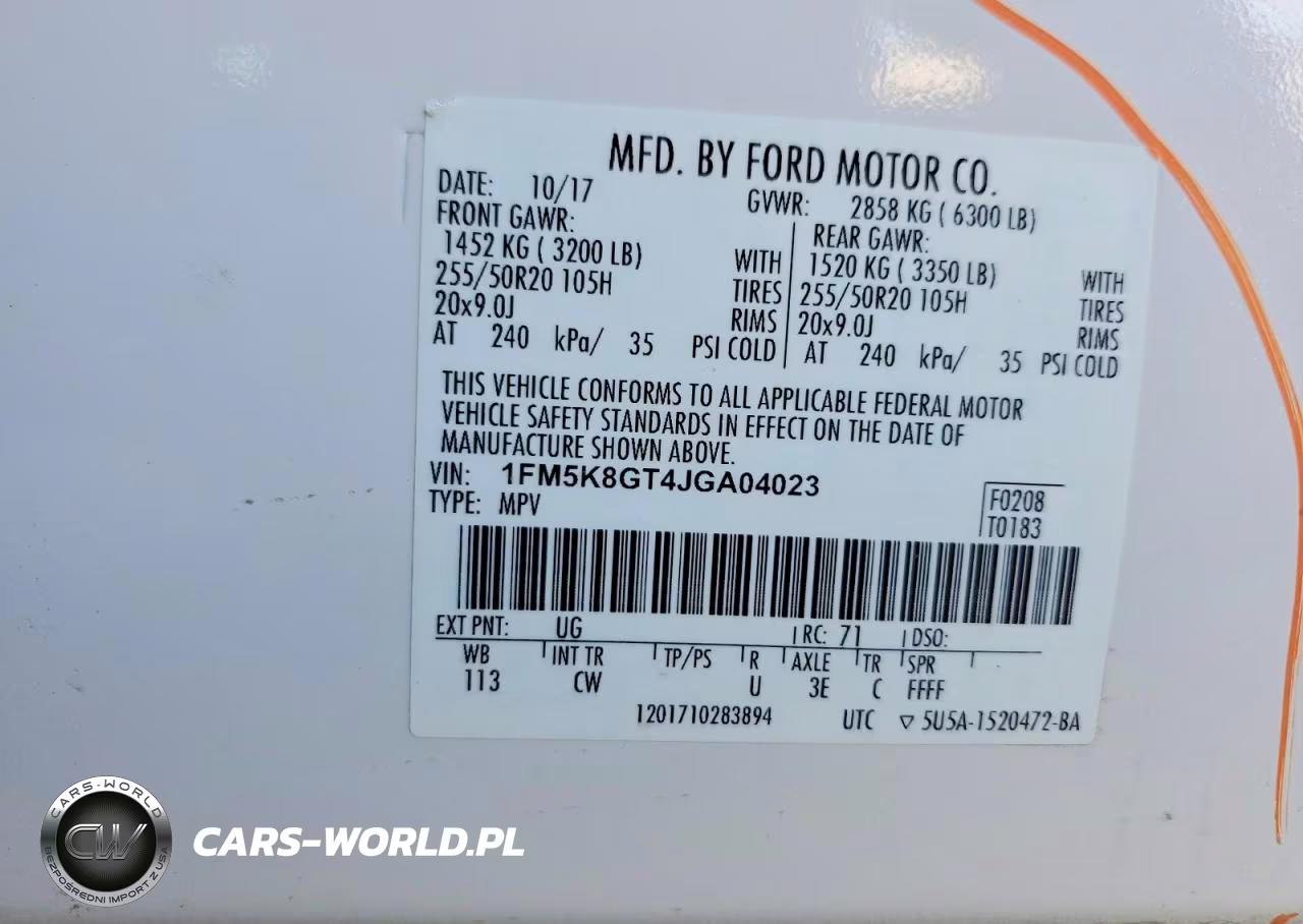 2018 Ford Explorer Sport VIN:1FM5K8GT4JGA04023 - 13