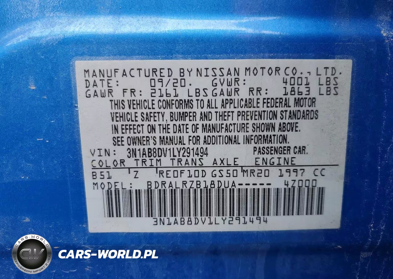 2020 Nissan Sentra Sr VIN:3N1AB8DV1LY291494 - 13