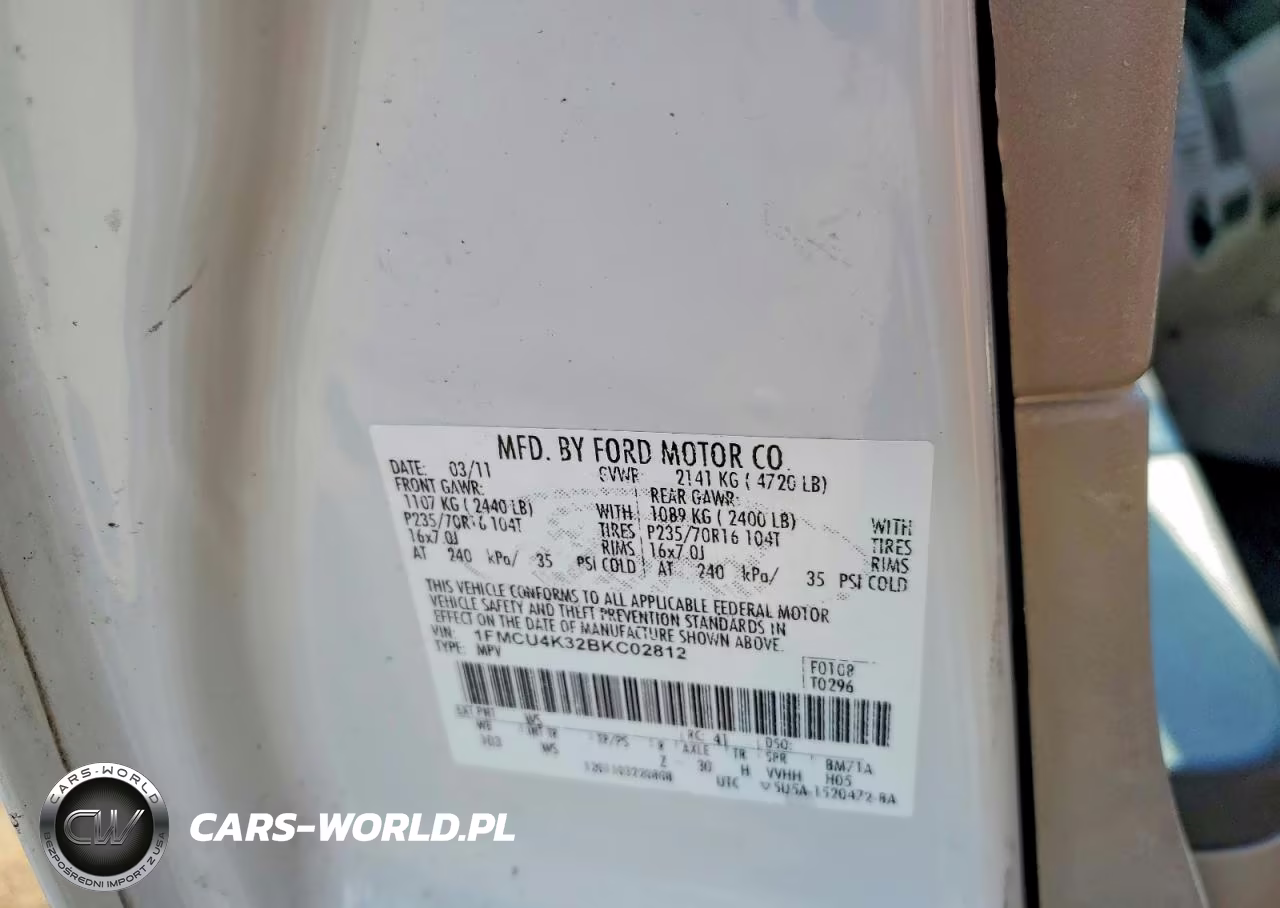 2011 Ford Escape Hybrid VIN:1FMCU4K32BKC02812 - 12