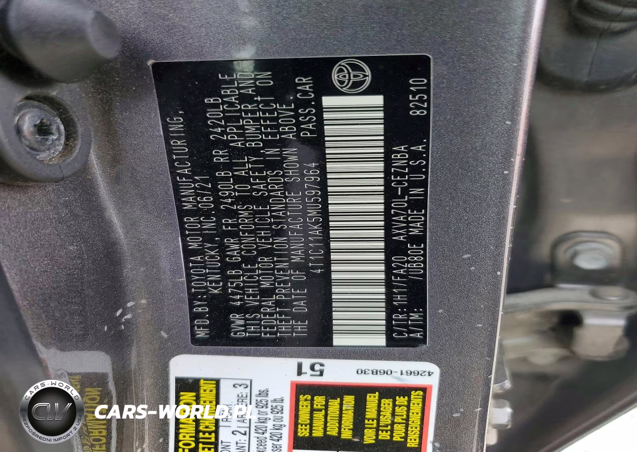 2021 Toyota Camry Le VIN:4T1C11AK5MU597964 - 12