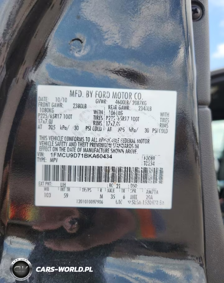 2011 Ford Escape Xlt VIN:1FMCU9D71BKA60434 - 13