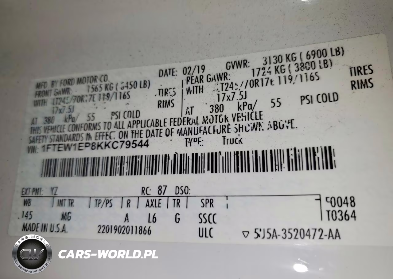2019 Ford F150 Supercrew VIN:1FTEW1EP8KKC79544 - 12