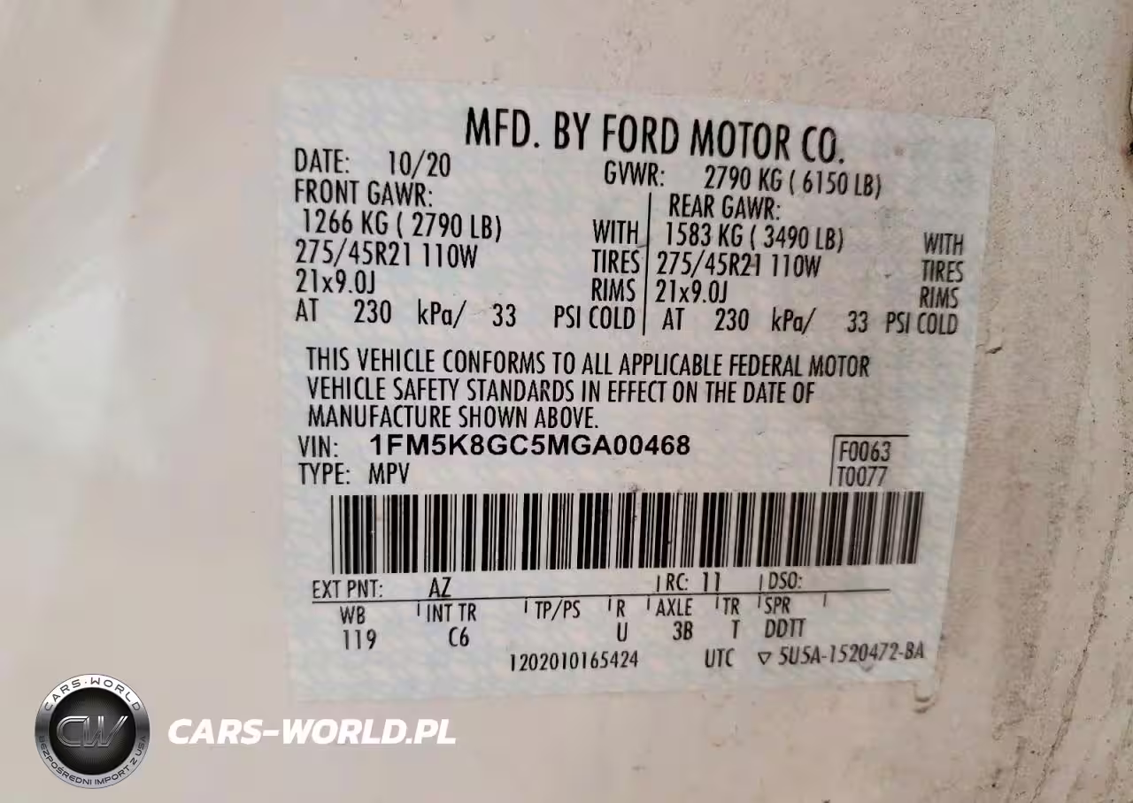 2021 Ford Explorer St VIN:1FM5K8GC5MGA00468 - 13
