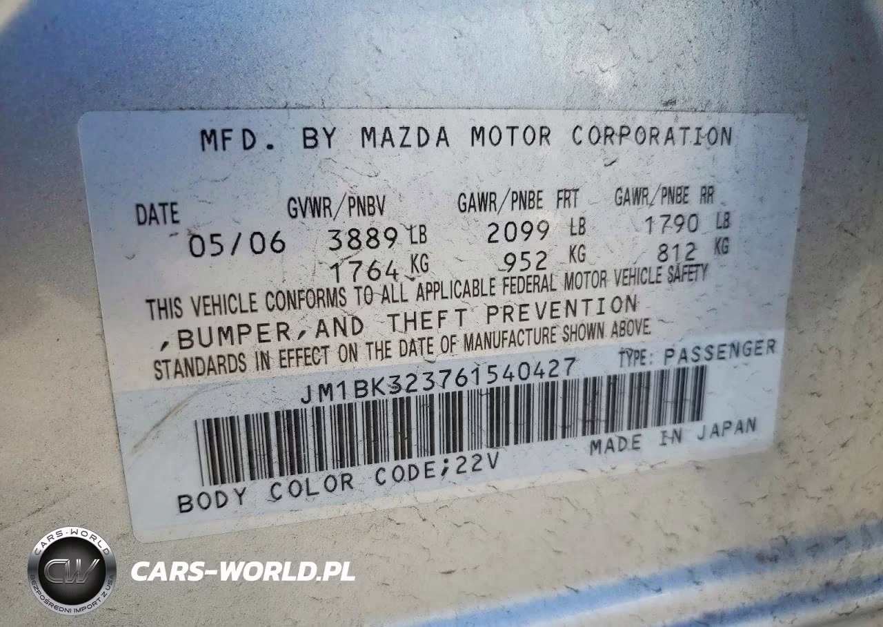 2006 Mazda 3 S VIN:JM1BK323761540427 - 12