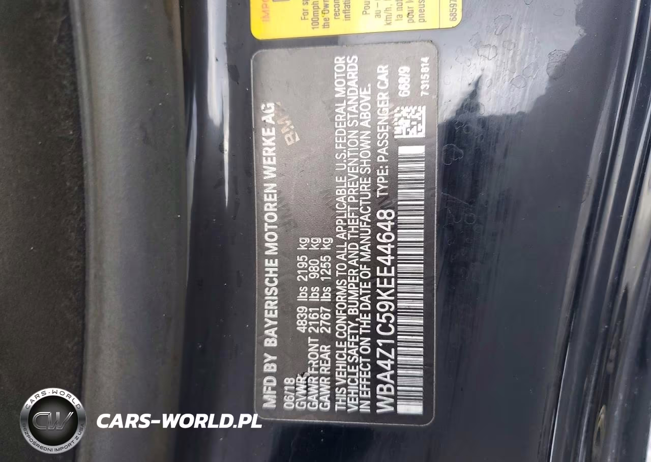 2019 BMW 430I VIN:WBA4Z1C59KEE44648 - 12