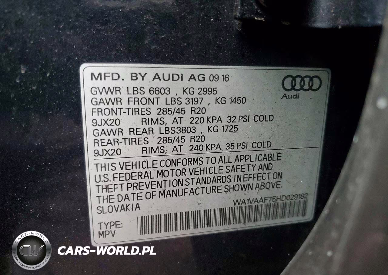 2017 Audi Q7 Prestige VIN:WA1VAAF75HD029182 - 13