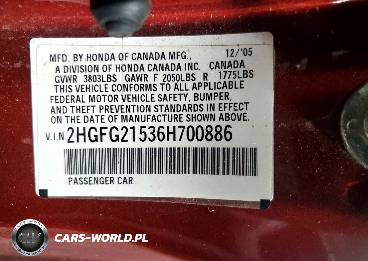 2006 Honda Civic Si VIN:2HGFG21536H700886 - 12