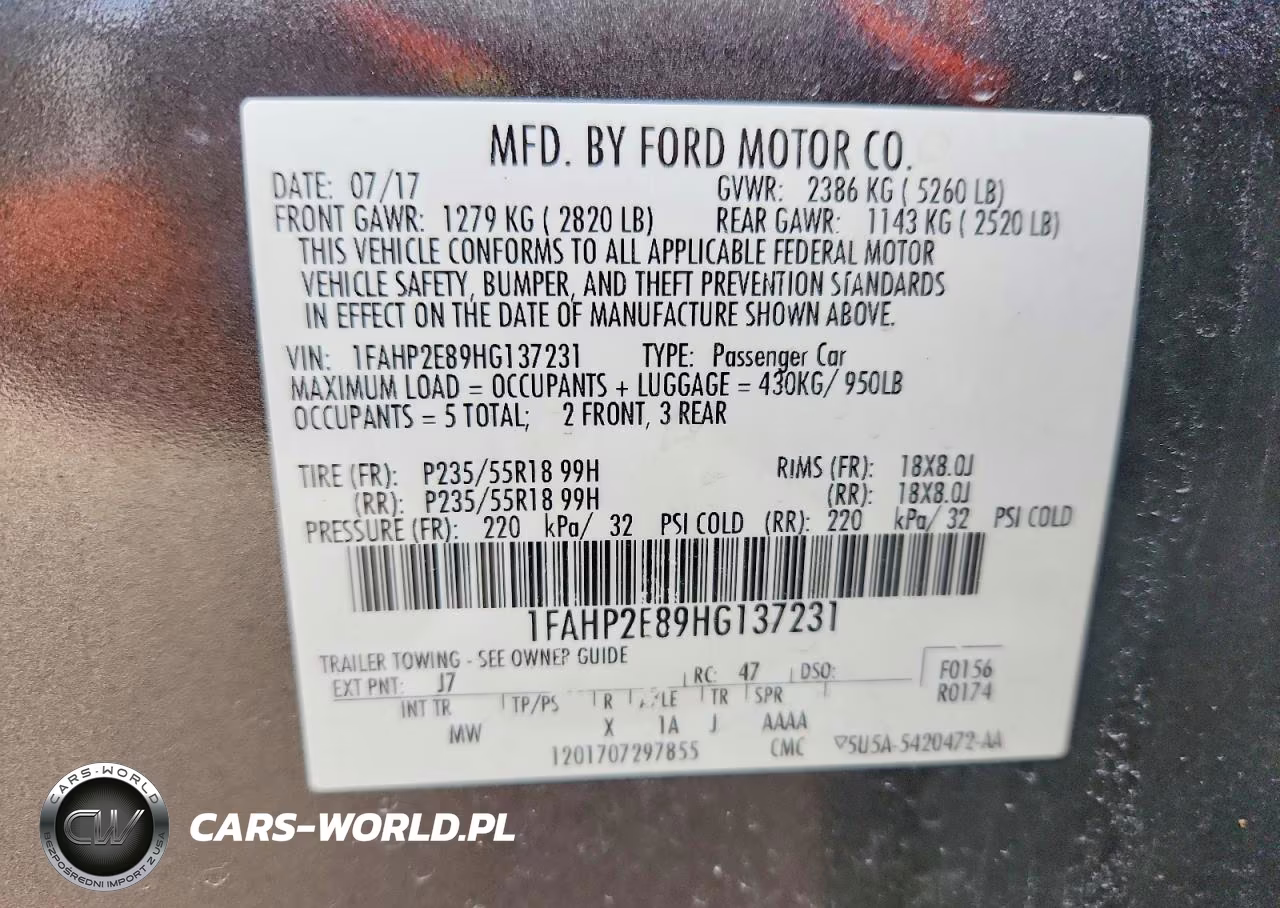 2017 Ford Taurus Sel VIN:1FAHP2E89HG137231 - 12