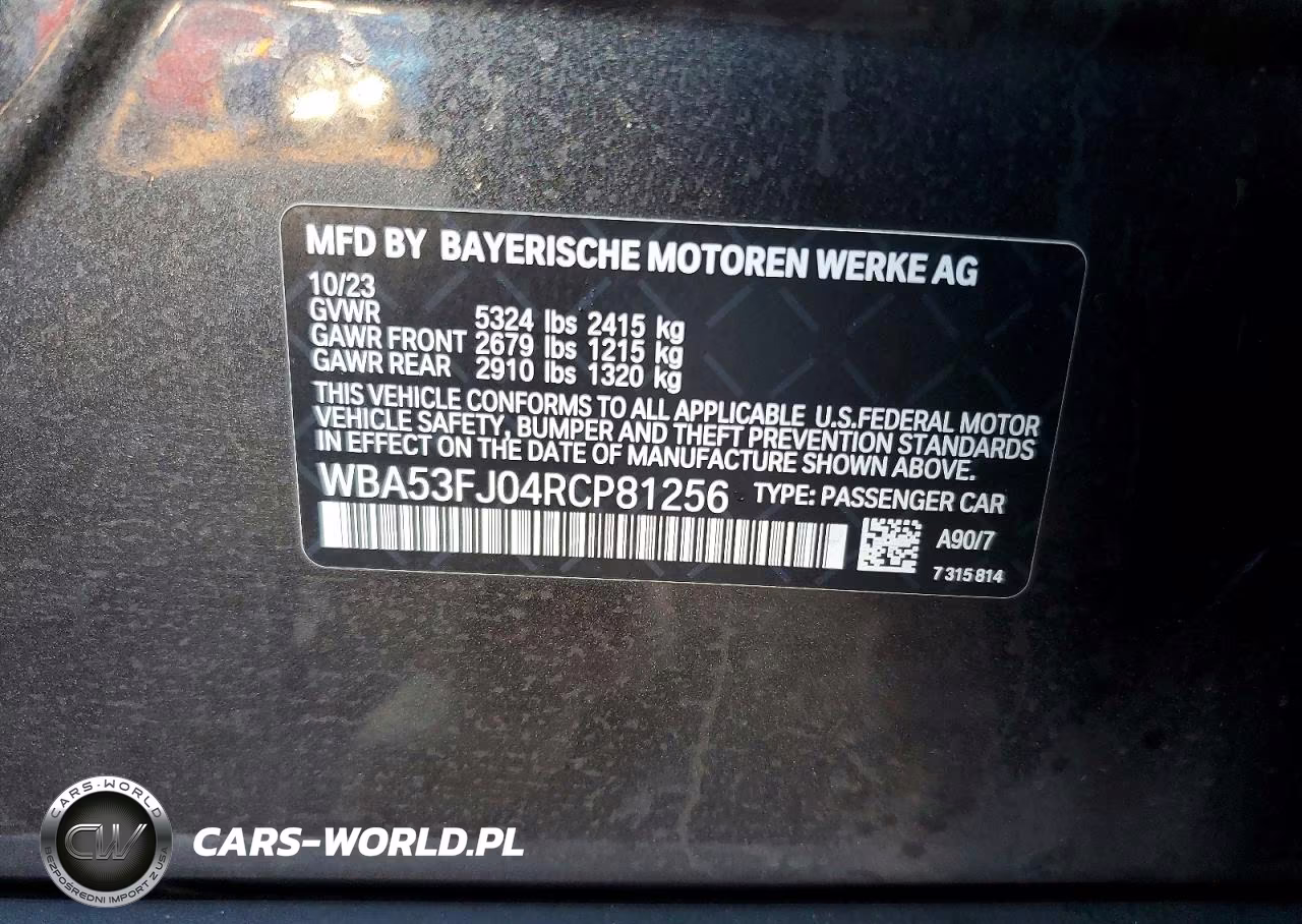 2024 BMW 530 Xi VIN:WBA53FJ04RCP81256 - 12