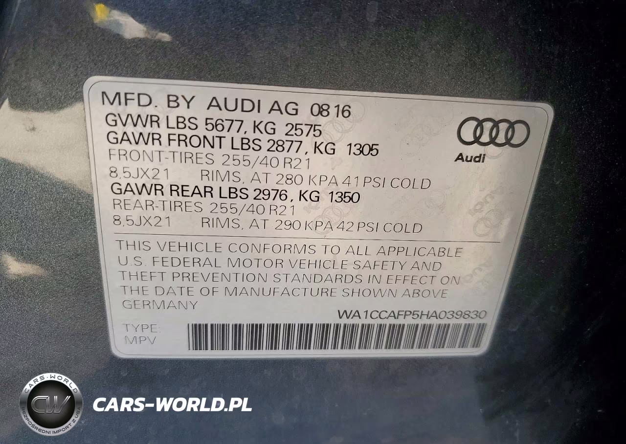 2017 Audi Sq5 Premium Plus VIN:WA1CCAFP5HA039830 - 13