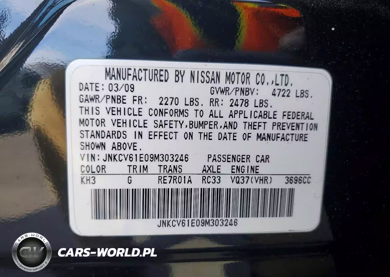 2009 Infinity G37 Sedan Base VIN:JNKCV61E09M303246 - 12