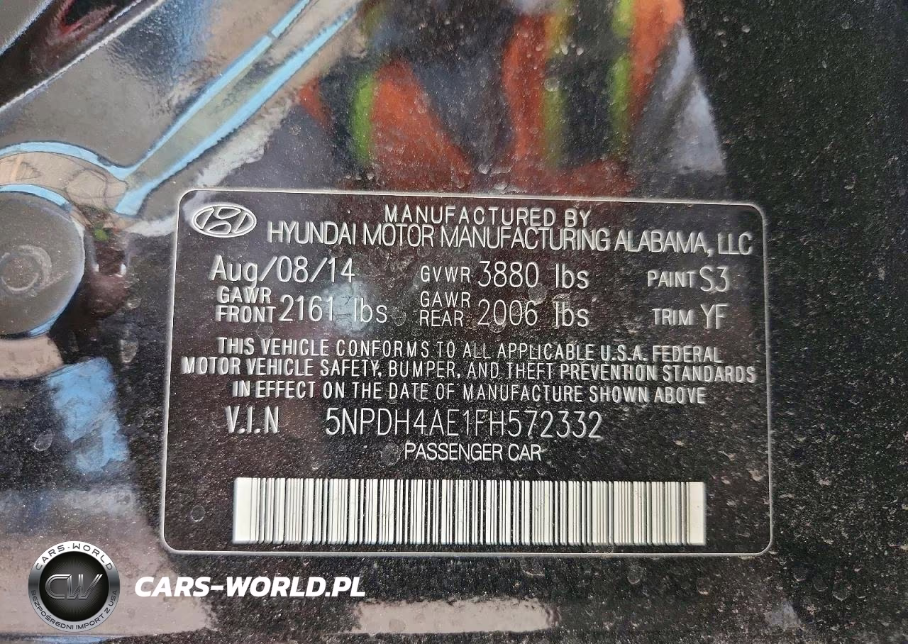 2015 Hyundai Elantra Se VIN:5NPDH4AE1FH572332 - 12