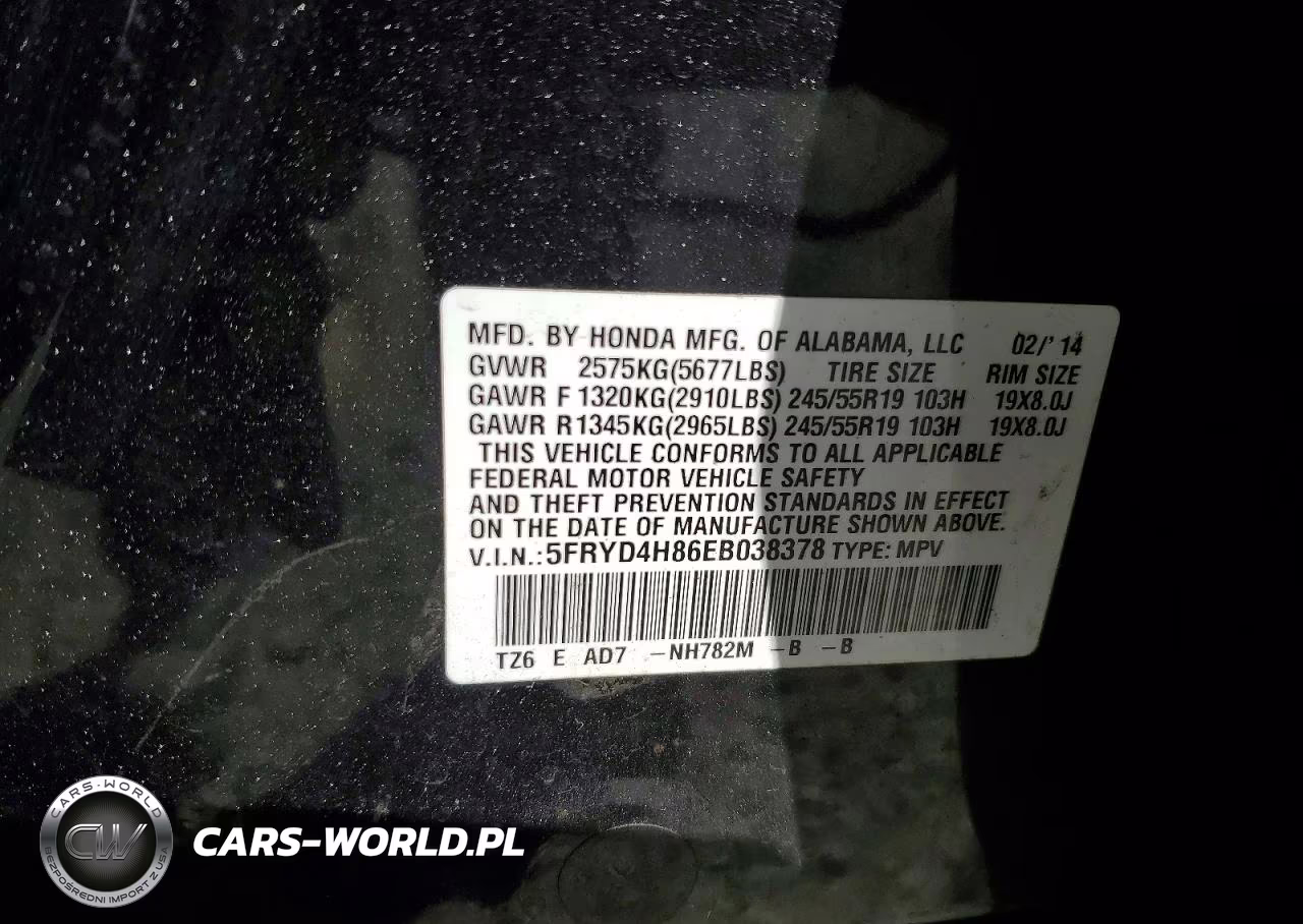 2014 Acura Mdx Advance VIN:5FRYD4H86EB038378 - 13