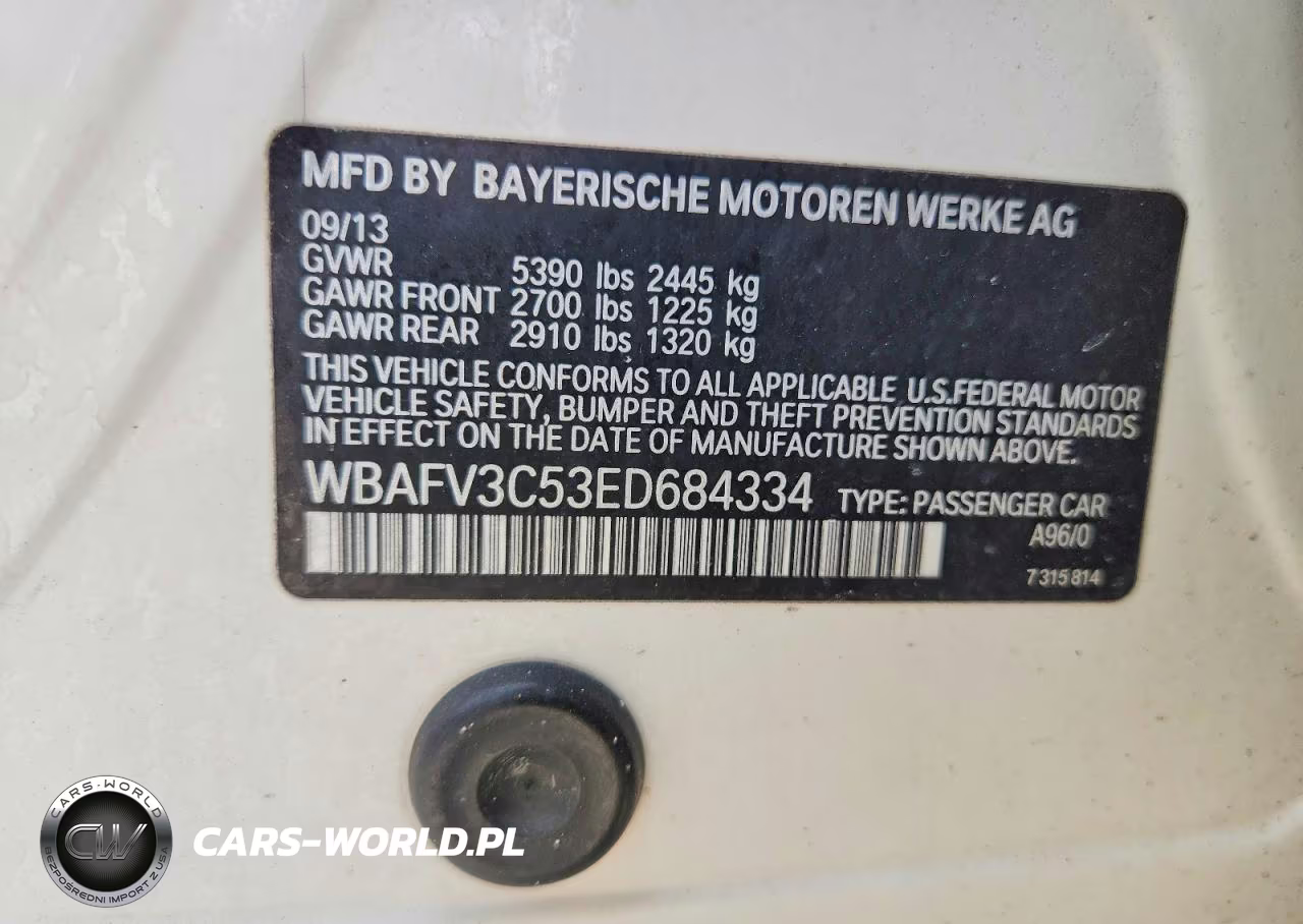 2014 BMW 535 D xDrive VIN:WBAFV3C53ED684334 - 12