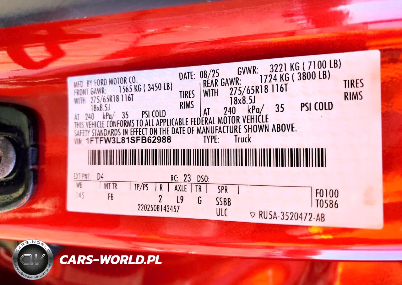 2025 Ford F150 Xlt VIN:1FTFW3L81SFB62988 - 13
