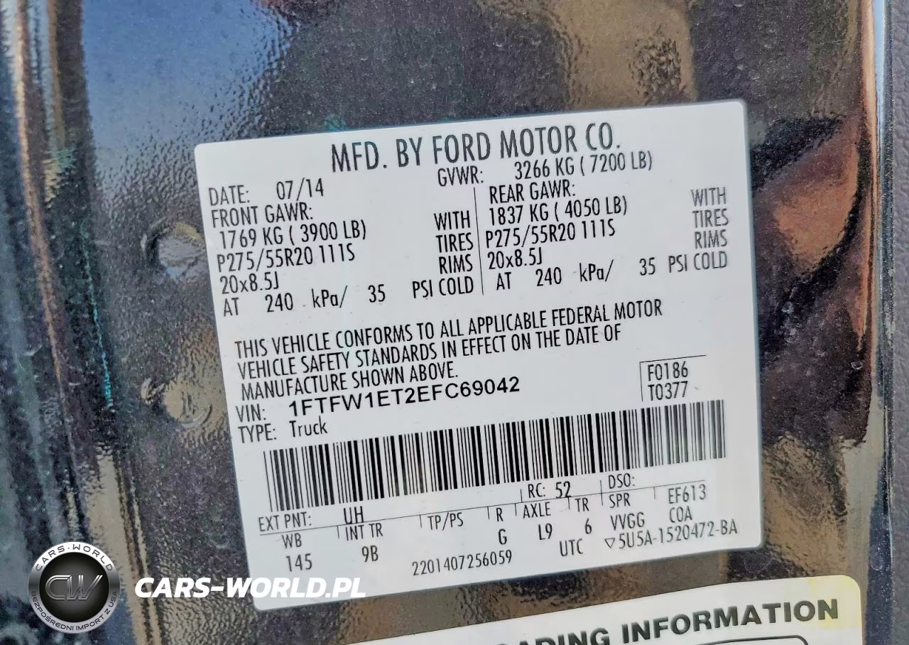 2014 Ford F150 Supercrew VIN:1FTFW1ET2EFC69042 - 12