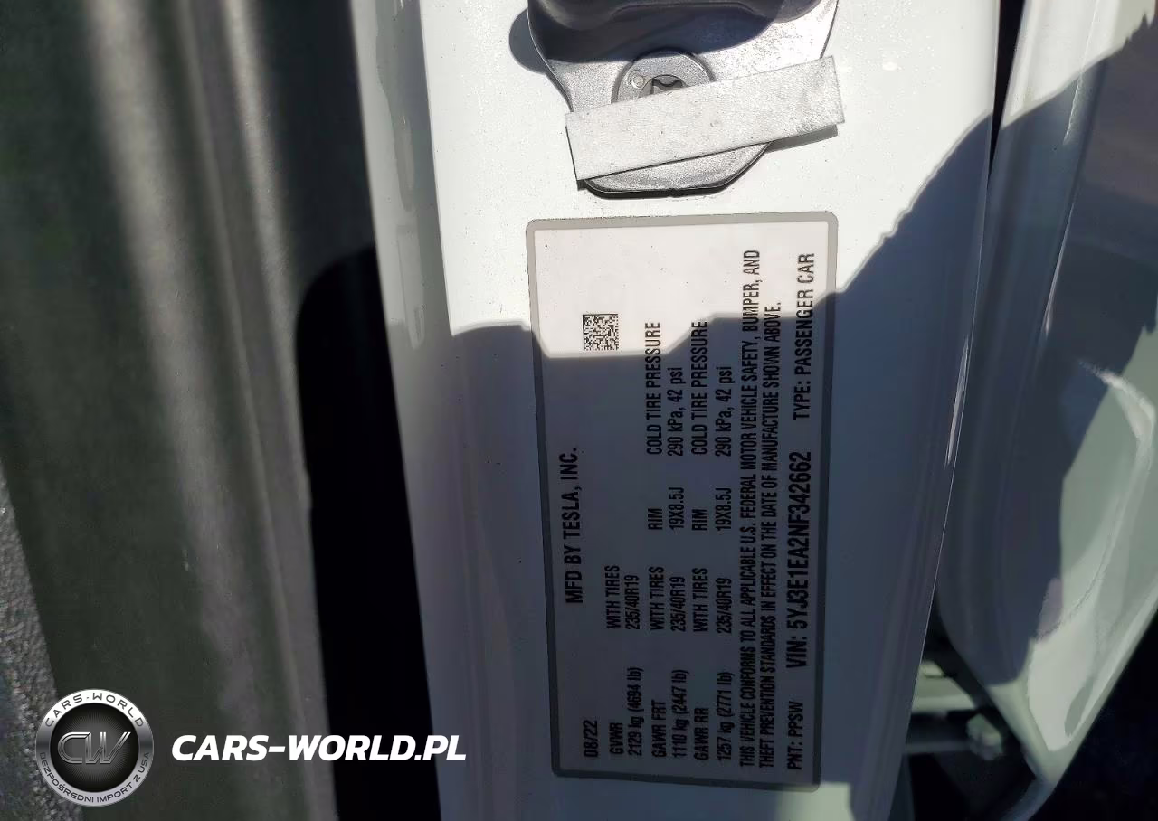 2022 Tesla Model 3 VIN:5YJ3E1EA2NF342662 - 12