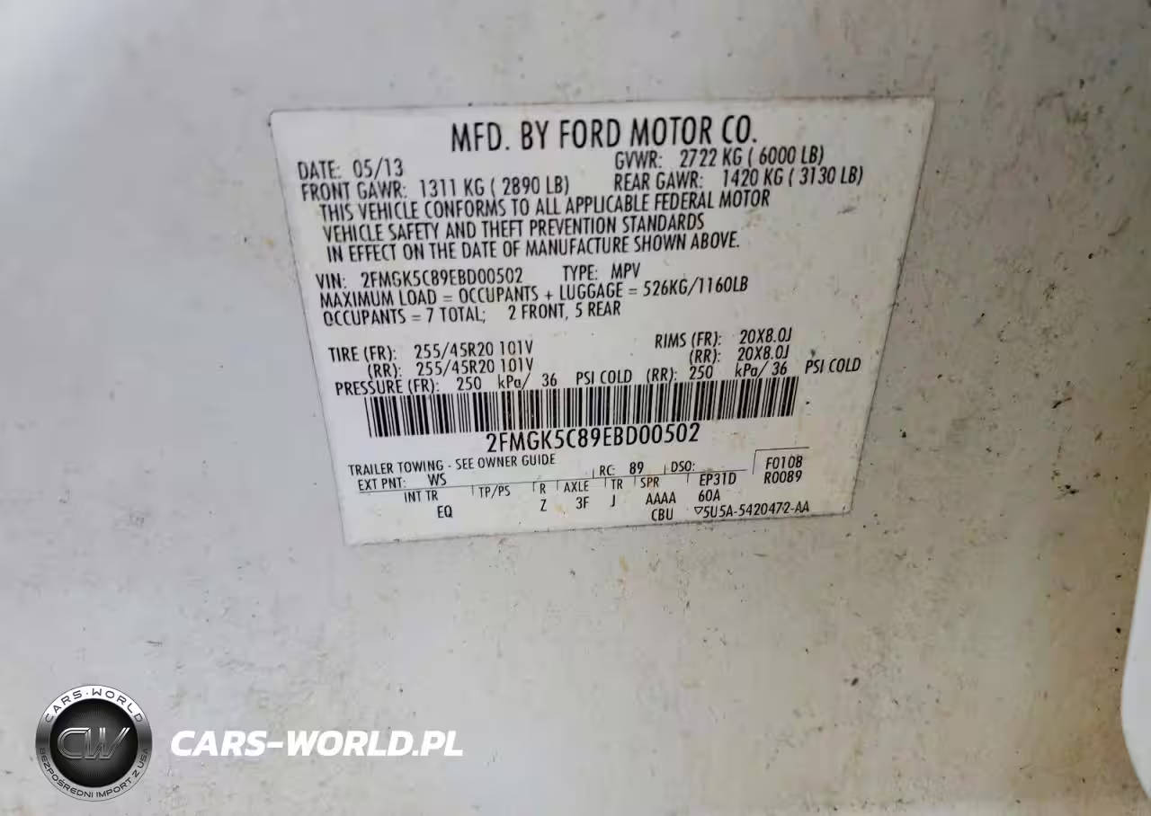 2014 Ford Flex Sel VIN:2FMGK5C89EBD00502 - 13