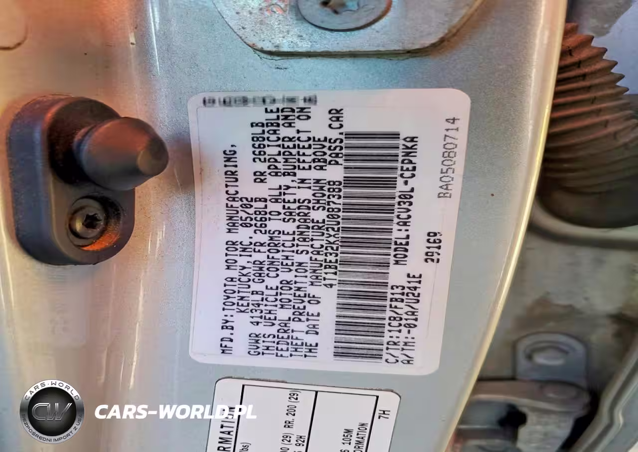 2002 Toyota Camry Le VIN:4T1BE32KX2U087388 - 12